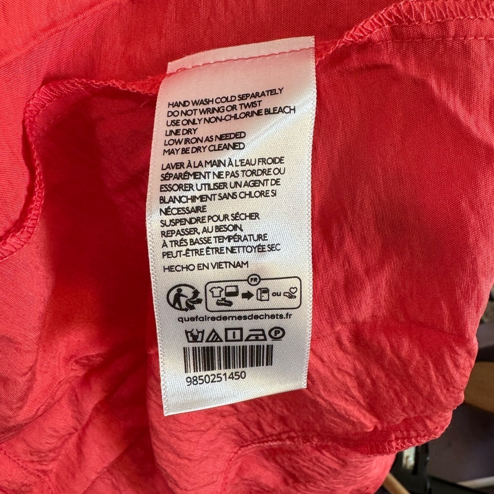NWT! Women’s Anthropologie Della Pleated waist shell top coral, Small $88 - Picture 8 of 8